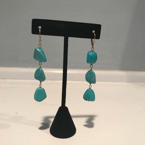 14k Gold plated turquoise earrings